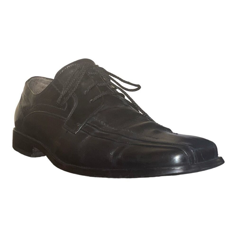 Stacy Adams Men's 12M Black Leather Square Toe Dress Shoes Lace Up